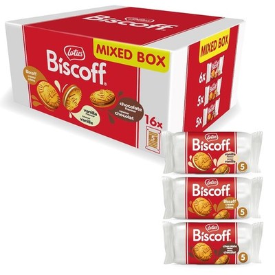 Lotus Biscoff | Doppelkeks Variety Pack | 3 Sorten: Biscoff-Creme, Vanille- und 