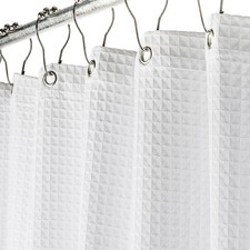 Fabric White Shower Curtain for Bathroom - 72 x 84 Spa, Hotel Luxury Matt Waf...