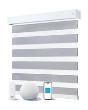 Smart Zebra Blinds for Windows, Alexa Motorized Zebra Shades with Remote Cont...
