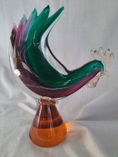 MURANO ART GLASS ROOSTER WOW signed w/ very old STICKER