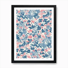 Floral Charm London Fabrics Floral  Framed Wall Art Poster Canvas Print Picture