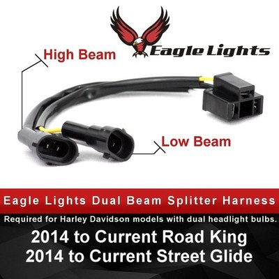 Eagle Lights 69200899 Splitter Harness converts Dual Beam Headlights to LED