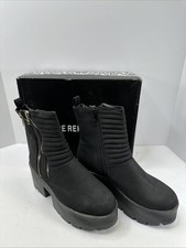 Women's Platform Ankle Boots Side Zip 3" Heel 2" Platform Club Goth Size 10 NIB