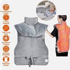 120W Electric Heat Wrap Blanket & Pad - Neck Shoulder Back Warmer Washable