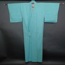 Used Vintage Japanese Silk Kimono Robe Long 63.4 in 23.6 in Waist Width