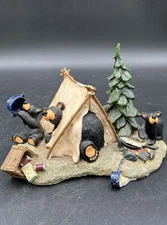 Bearfoots Camp Runamuck Figurine Bears Camping Jeff Fleming Big Sky Carvers Read