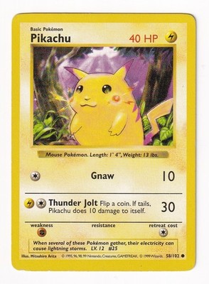 ポケモンカードゲーム 1999 POKEMON GAME PIKACHU RED CHEEKS. 1999 Pokemon Game Pikachu #058 Red Cheeks-Shadowless | eBay