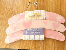 Compass Labs Baby's Room New 3 Wood Hangers Pink.