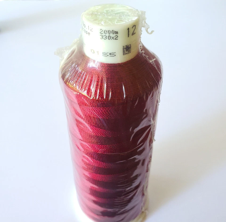 MADEIRA Viscose Rayon Classic No. 12 wt. THREAD #1384 Burgundy 2000m Cone NEW - Image 2 of 4