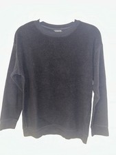 Topshop Black Sweatshirt - Women's US Size 4 S - Fleece Texture