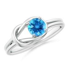 Round Swiss Blue Topaz Gemstone Wedding Solitaire Ring Jewelry 925 Silver US 7