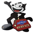 Vintage Chevrolet Porcelain Sign - Service Gas Pump Chevy FELIX Advertising Sign
