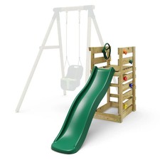 Add-on Wooden Platform & 6FT Slide for Rebo Wooden Swing Sets Dark Green