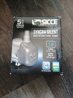 SICCE SYNCRA SILENT 1.0  MULTIFUNCTION SUBMERSIBLE WATER PUMP  251 GPH  SIC104