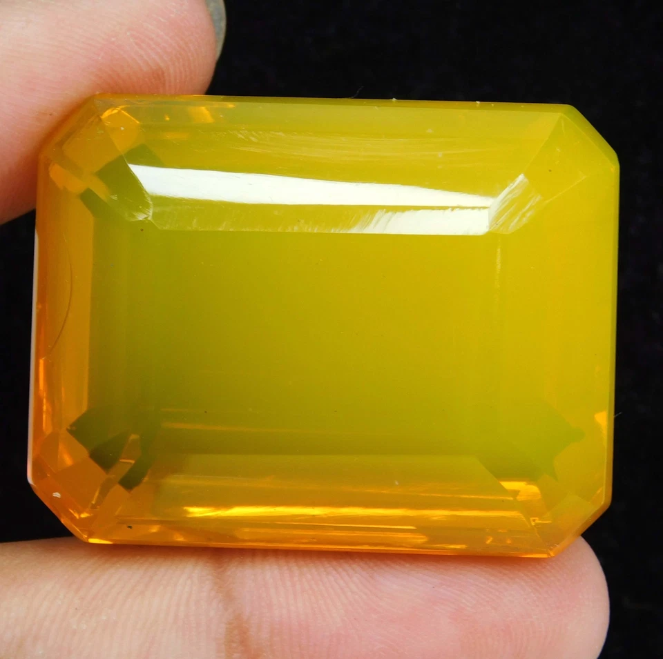 Piedra preciosa suelta certificada 180,25 quilates natural naranja ópalo de fuego corte esmeralda Foto 2 de 4