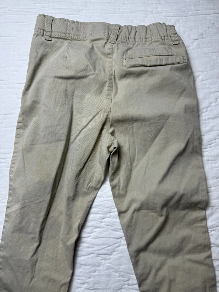 Pantalones chinos OshKosh B'gosh niños pierna recta caqui frente plano cintura talla 8 Foto 2 de 4