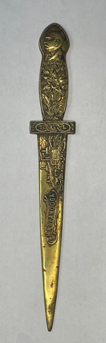 Rarest 1916 Vintage Odd Fellows Letter Opener Chattanooga Grand Sire Solid Brass