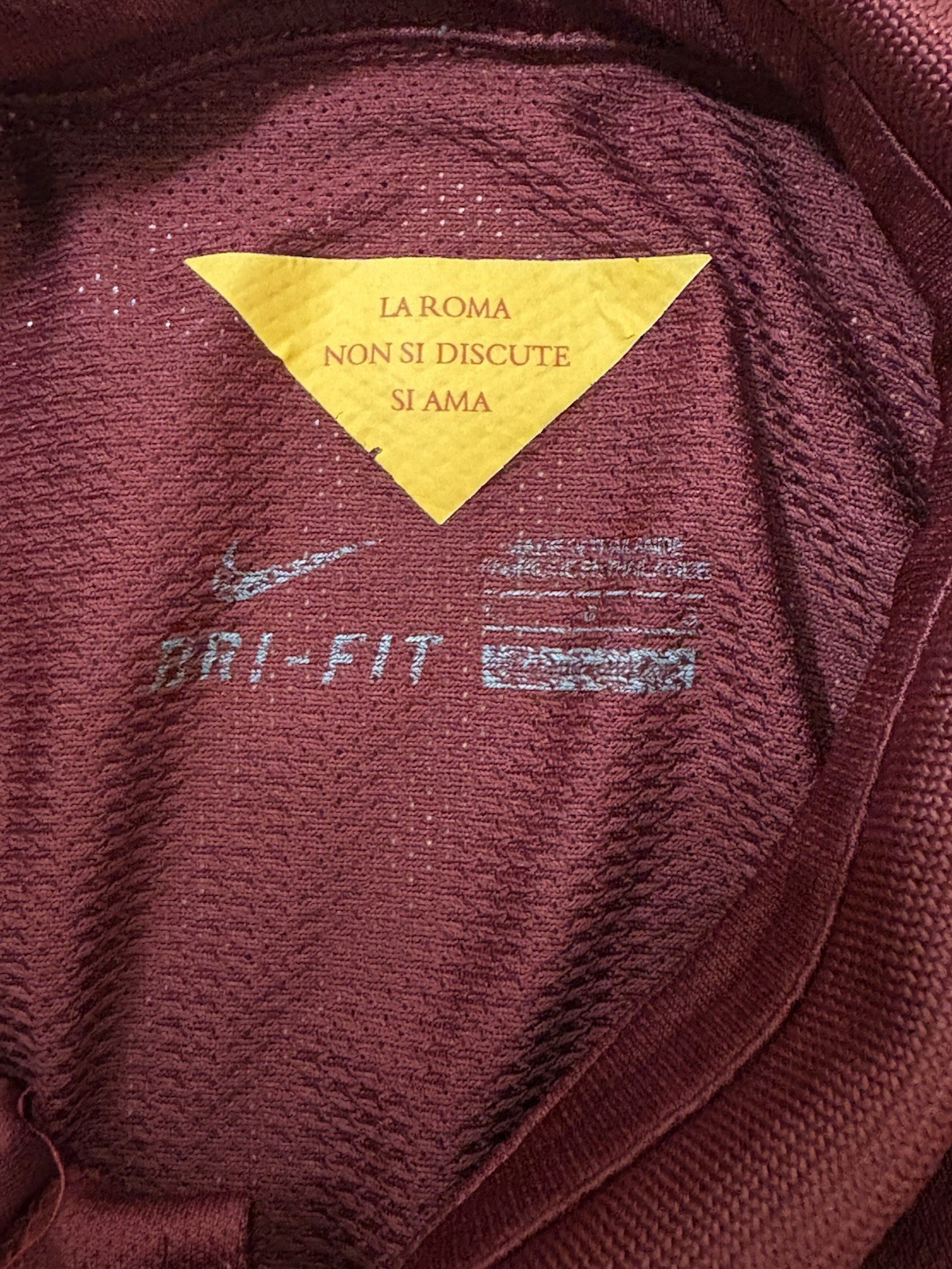 Vintage Maroon Nike AS Roma 2014-15 Men's Home Football Shirt Size L