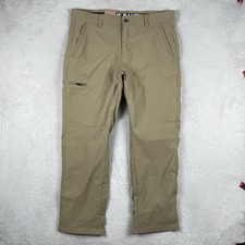New Eddie Bauer Rainier Fleece Lined Pants Mens 36x30 Beige Stretch Hiking