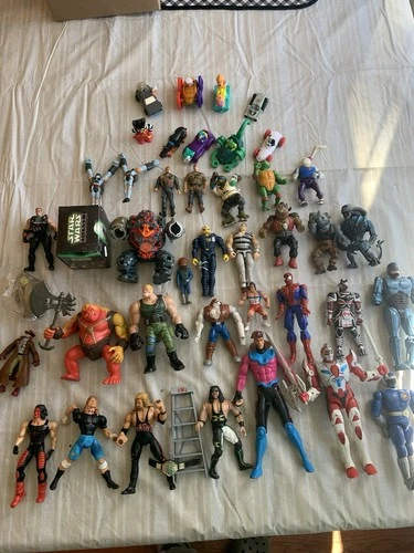 Vintage Toy Action Figure Lot ~ TMNT ~ Wrestling ~ Power Rangers ~ X-men
