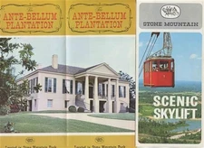 Georgia's Stone Mountain Map Brochures Postcard Folder Ticket Plantation Skylift
