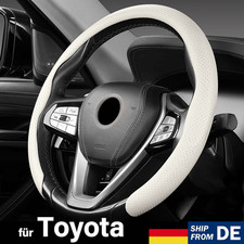 Für Toyota Neustes Nappaleder Auto Lenkradbezug Anti-Rutsch Mode Weiß / Schwarz