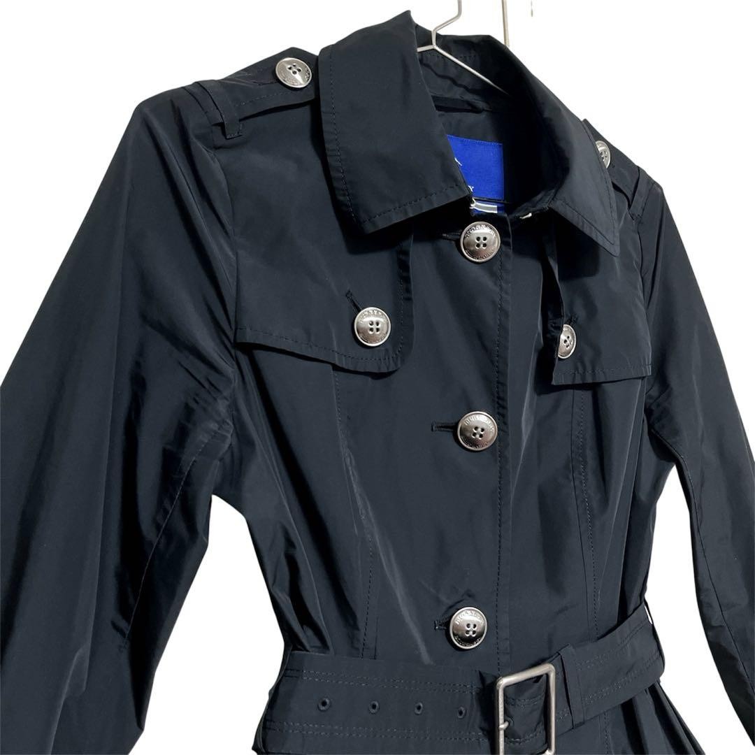 Burberry Blue Label Black Trench Coat with Belt Size 38 Womens Outerwear