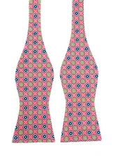 Daniel Cremieux Silk Cotton Bow Tie Salmon Medallions Adjustable NWT $39.50 NEW