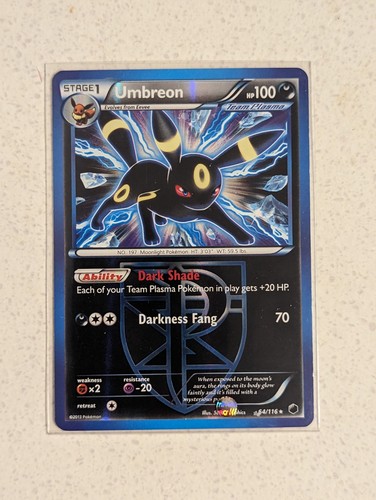 Umbreon Team Plasma 64/116 Rare Plasma Freeze Pokemon Reverse Holo NM