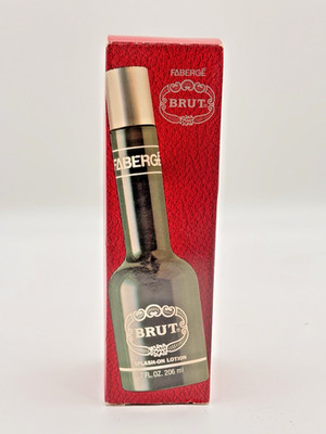 Brut Faberge Aftershave Splash On Lotion Men 7 FL OZ Open Box Dead Stock 80s VTG