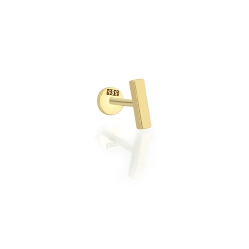 Shiny Bar Minimalist Tragus Ear Piercing Stud Solid Real 14K Yellow Gold Shiny Bar Minimalist Tragus Ear Piercing Stud Solid Real 14K Yellow Gold