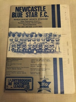 1985/86 Newcastle Blue Star v North Ferriby United FA Vase Prog 11th Jan 1986