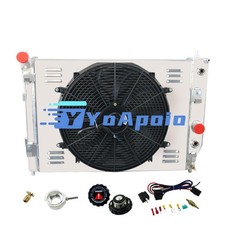 3 Row Aluminum Radiator with Fan Shroud Relay for 2005-2013 Corvette 6.2L 7.0L