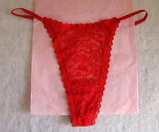 New Victoria  s Secret Red Floral Lace Strappy Floral Lace Thong String Panty