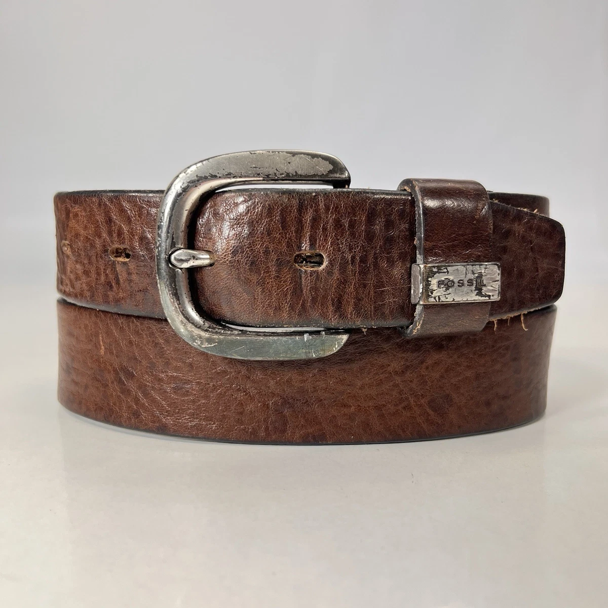 Fossil Leather Belt Cream and Cognac Brown Laced Festival Size S Amazon.com: Fossil Men main image 2