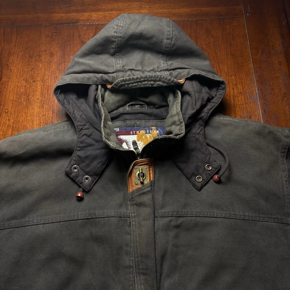 Vintage Structure Expedition Gear Jacket Men’s Medium With Removable Hood Gray - Image 4 of 4