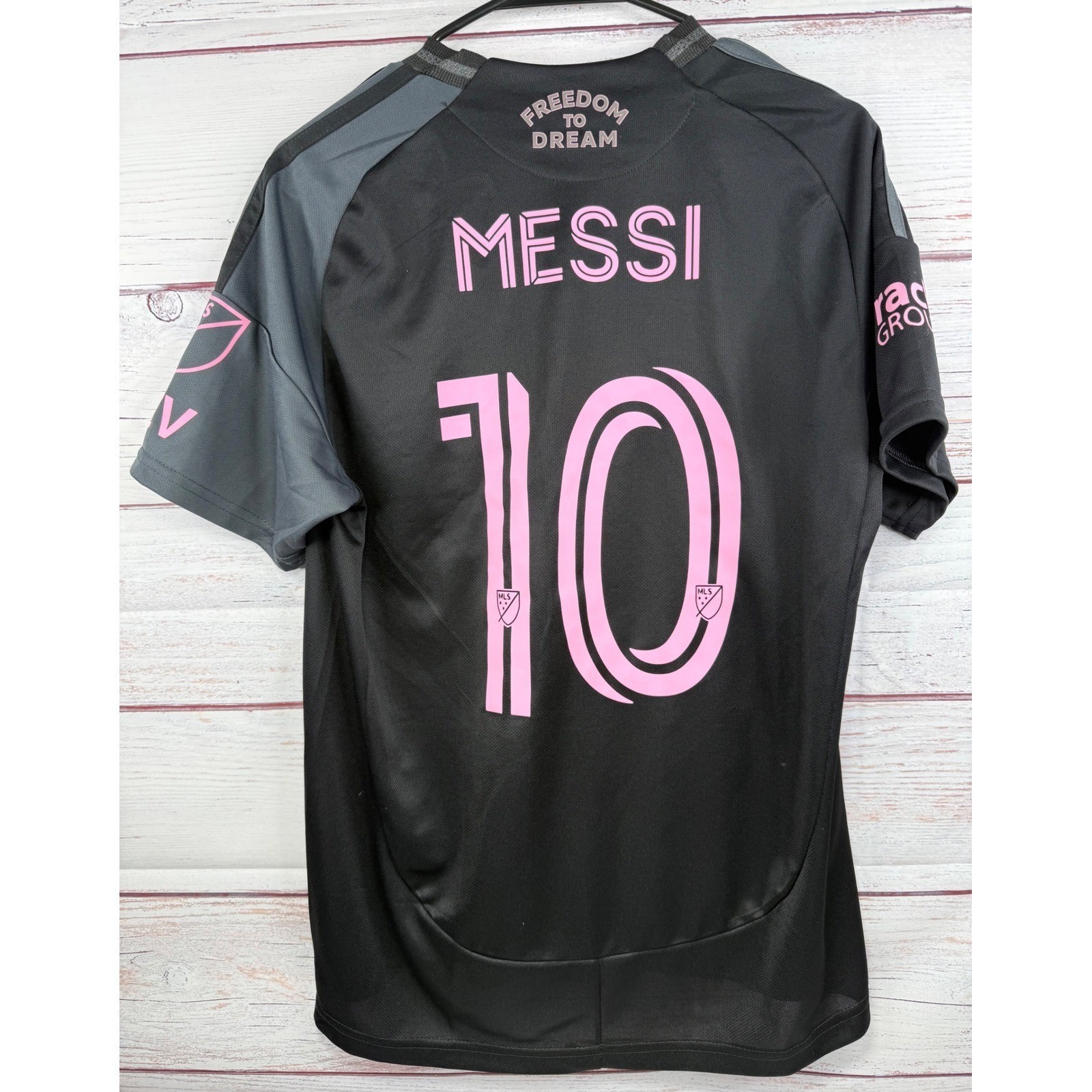 Adidas replica Inter Miami CF Messi 10 Jersey 2024 Away Black Pink Mens Medium