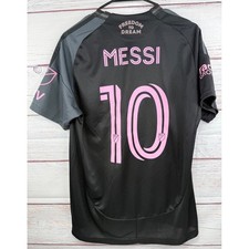 Adidas replica Inter Miami CF Messi 10 Jersey 2024 Away Black Pink Mens Medium