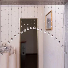Crystal Beaded Curtain, 20 Strings Arched Door String Curtain, Hanging Door B...