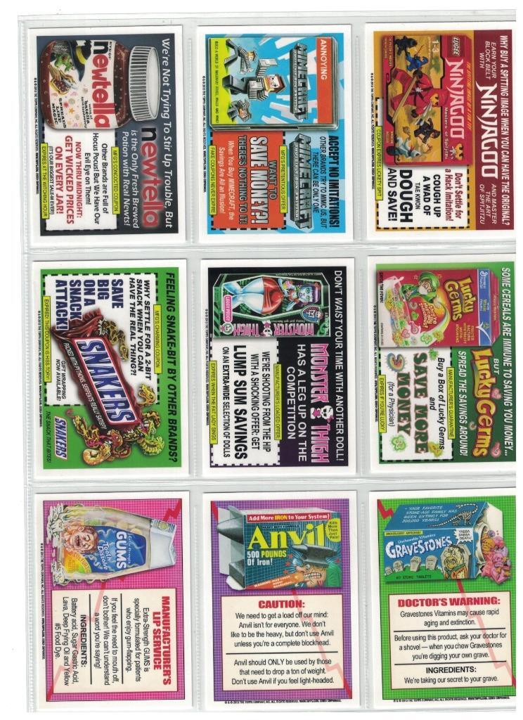 2013 WACKY PACKAGES ANS 11 COMPLETE SET 110 BLACK BORDER CARDS