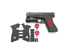 HANDLEITGRIPS Textured Rubber Gun Grip Enhancement Wrap for Glock 17 Red Skull