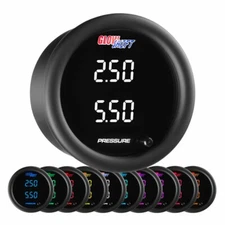 GlowShift - 52mm 10 Color LED Digital Dual BAR Pressure Gauge