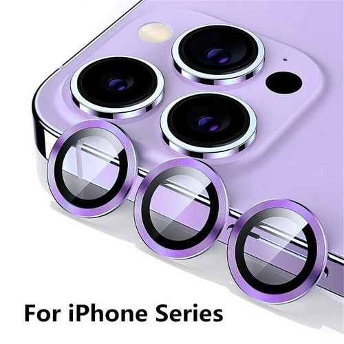 Protector de lente de cámara de cubierta completa de vidrio templado con anillo de metal para iPhone 16e 15 14 - Imagen 23 de 24