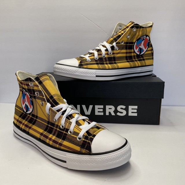 yellow checkered converse
