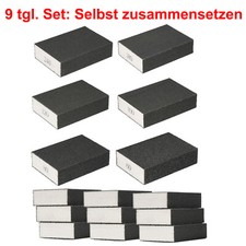 9 Stk. Schleifschw&auml;mme Set Grob Mittel Fein Schleifschwamm Schleif block