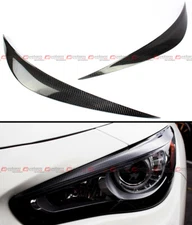 FOR 2014-2024 INFINITI Q50 CARBON FIBER HEADLIGHT COVER EYE LID EYELID EYEBROWS