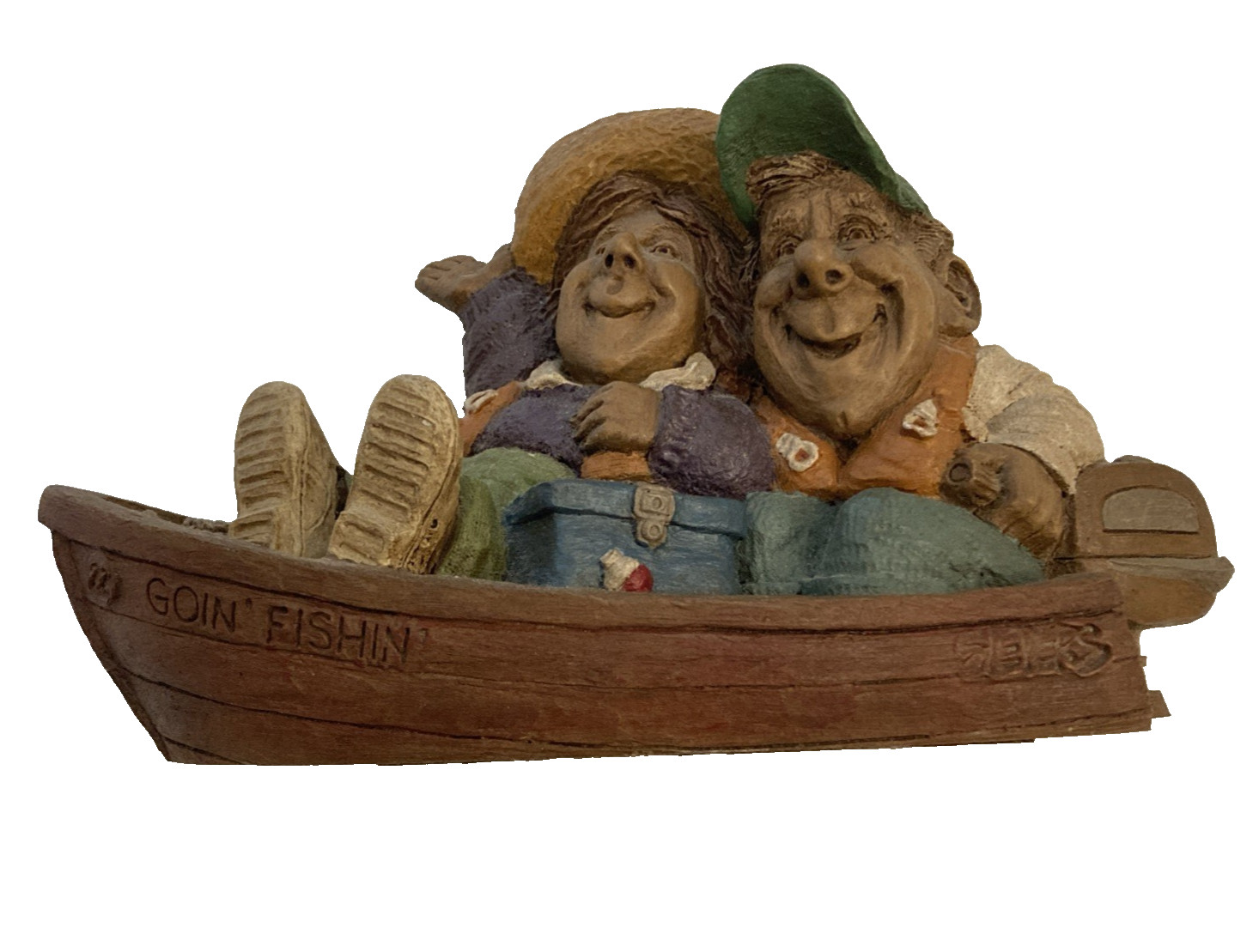 Cairn Studios Humorous Goin Fishin’ Clay Sculpture By Lee Sievers #8023 thumbnail 7