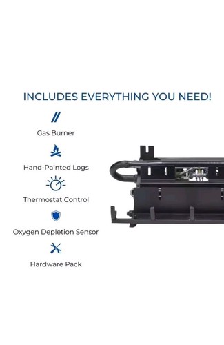 24-inch Vent Free Dual Fuel Gas Log Set - 32,000 BTU with Thermostat Control - Picture 11 of 11