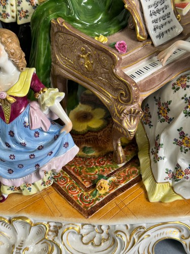 Beautiful Capodimonte Parlor Musicians And Sweet Little Dancer 17" - Picture 16 of 18