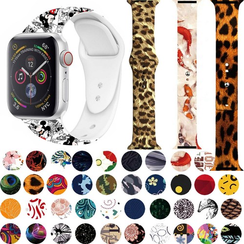 Linda correa de muñeca de repuesto para ratón para Apple Watch Series 7 6 5 4321 correa de goma - Imagen 6 de 128